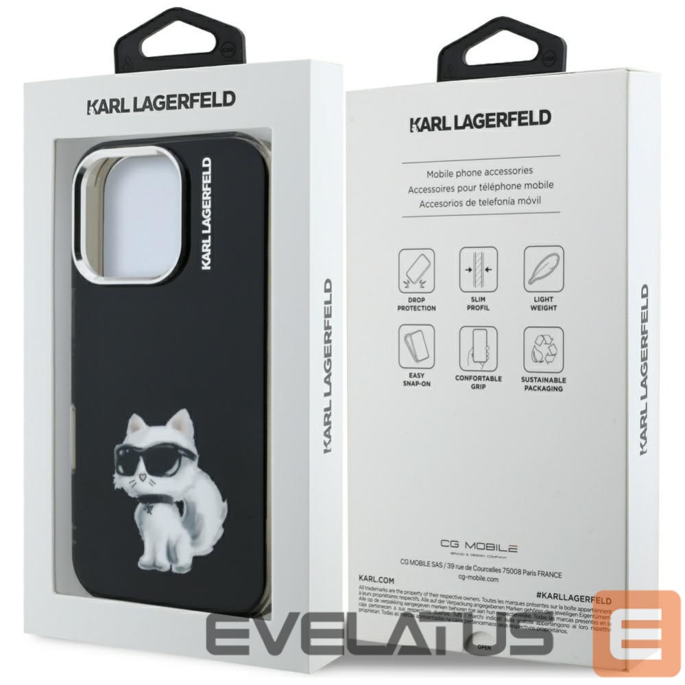 Other goods Karl Lagerfeld Karl Lagerfeld IML Aquarelle Choupette & Logo Case for iPhone 16 Pro Max - Black