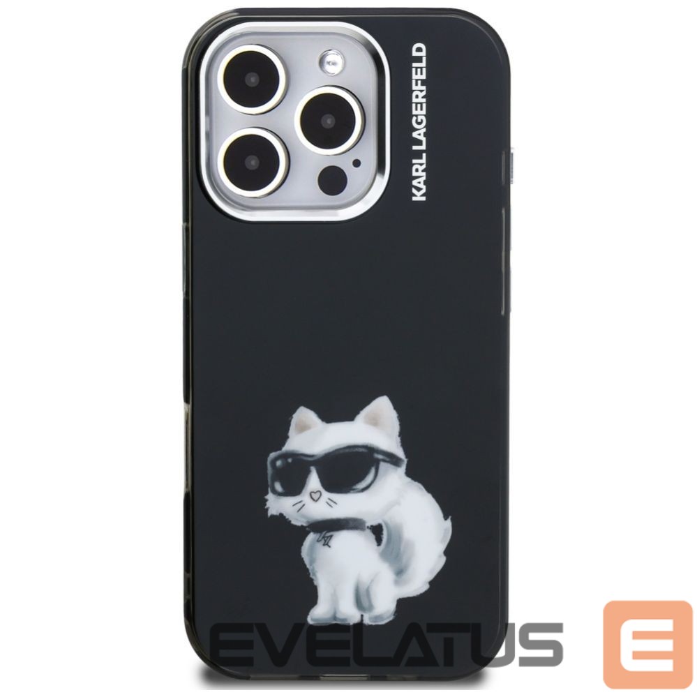 Other goods Karl Lagerfeld Karl Lagerfeld IML Aquarelle Choupette & Logo Case for iPhone 16 Pro Max - Black