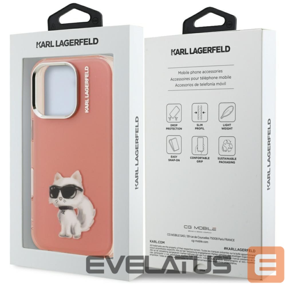 Other goods Karl Lagerfeld Karl Lagerfeld IML Aquarelle Choupette & Logo Case for iPhone 16 Pro Max - Pink