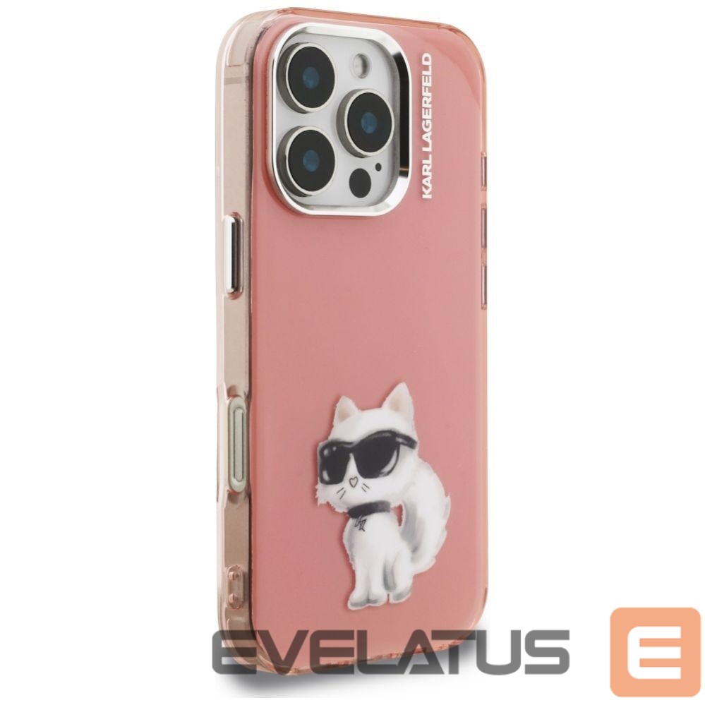 Other goods Karl Lagerfeld Karl Lagerfeld IML Aquarelle Choupette & Logo Case for iPhone 16 Pro Max - Pink