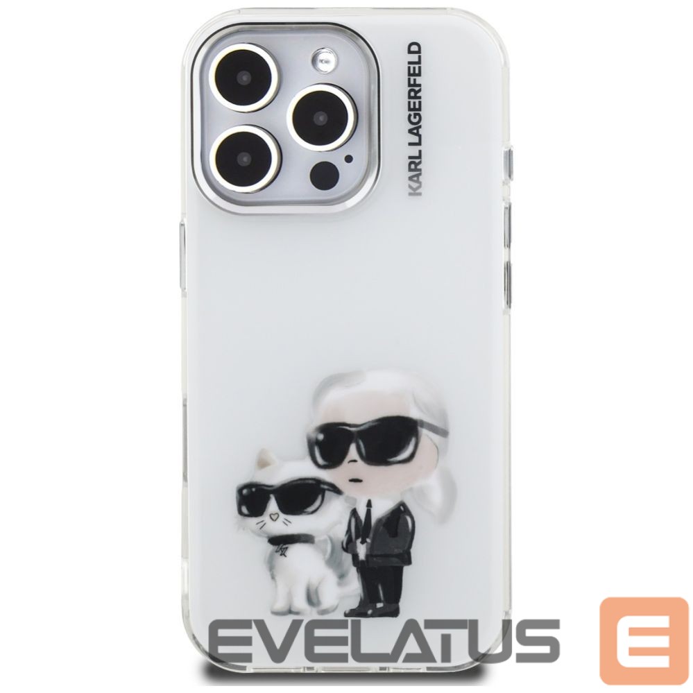 Other goods Karl Lagerfeld Karl Lagerfeld IML Aquarelle Karl & Choupette & Logo iPhone 16 Pro Case - White