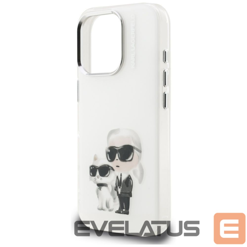 Other goods Karl Lagerfeld Karl Lagerfeld IML Aquarelle Karl & Choupette & Logo iPhone 16 Pro Case - White
