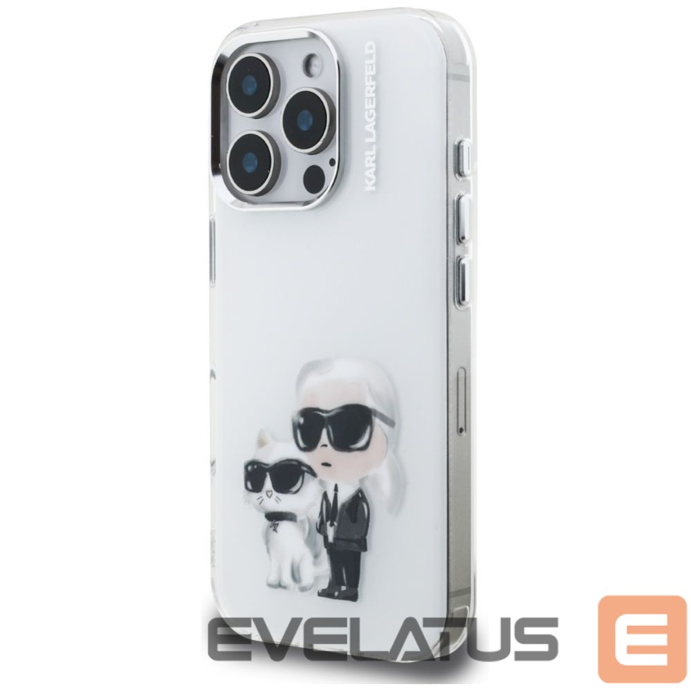 Other goods Karl Lagerfeld Karl Lagerfeld IML Aquarelle Karl & Choupette & Logo Case for iPhone 16 Pro Max - White