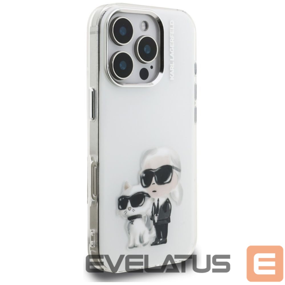 Other goods Karl Lagerfeld Karl Lagerfeld IML Aquarelle Karl & Choupette & Logo Case for iPhone 16 Pro Max - White