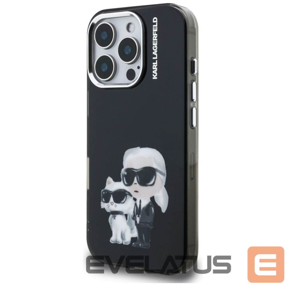 Other goods Karl Lagerfeld Karl Lagerfeld IML Aquarelle Karl & Choupette & Logo Case for iPhone 16 Pro Max - Black