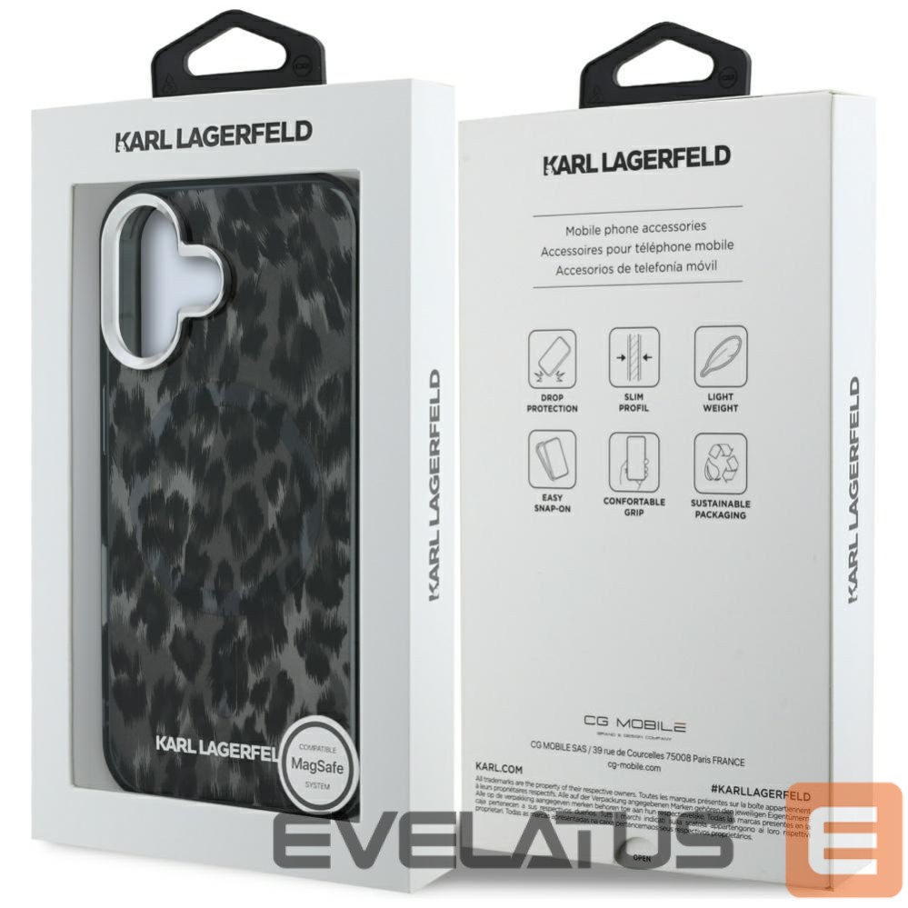 Other goods Karl Lagerfeld Karl Lagerfeld IML Leopard Pattern MagSafe Case for iPhone 16 - Black