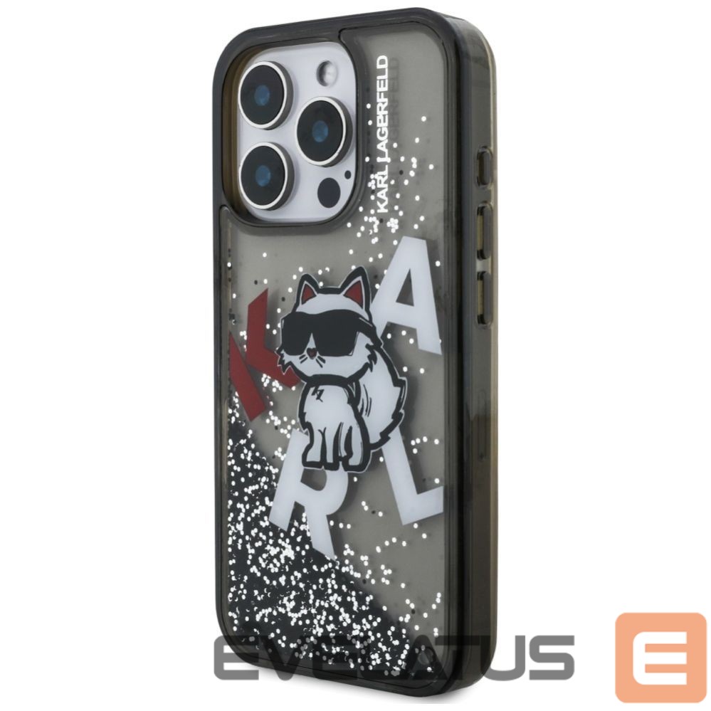 Other goods Karl Lagerfeld Karl Lagerfeld Liquid Glitter Choupette Logo Case for iPhone 16 Pro Max - Black