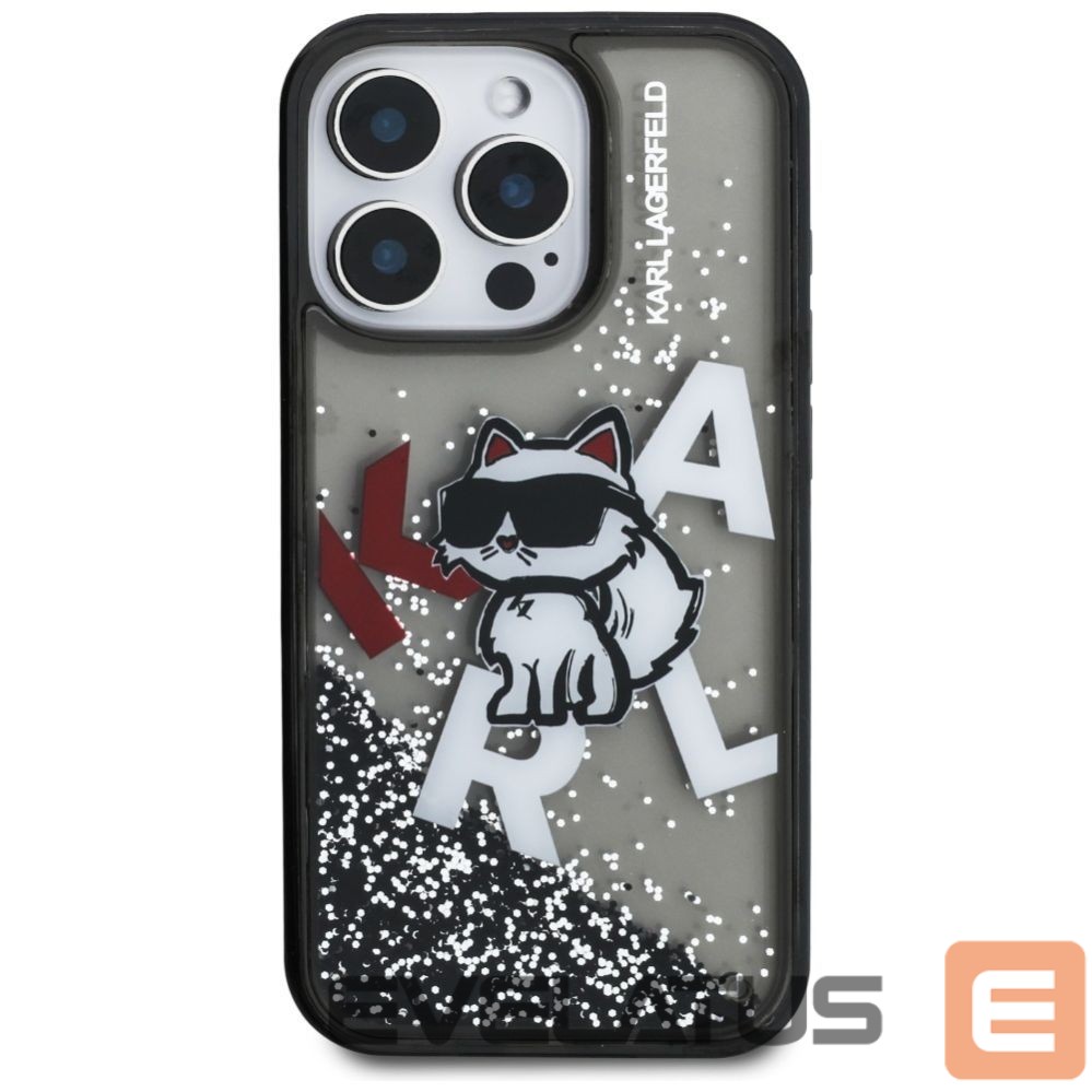 Other goods Karl Lagerfeld Karl Lagerfeld Liquid Glitter Choupette Logo Case for iPhone 16 Pro Max - Black
