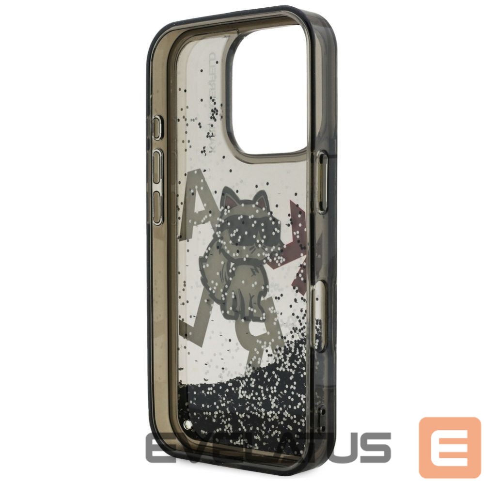 Other goods Karl Lagerfeld Karl Lagerfeld Liquid Glitter Choupette Logo Case for iPhone 16 Pro Max - Black