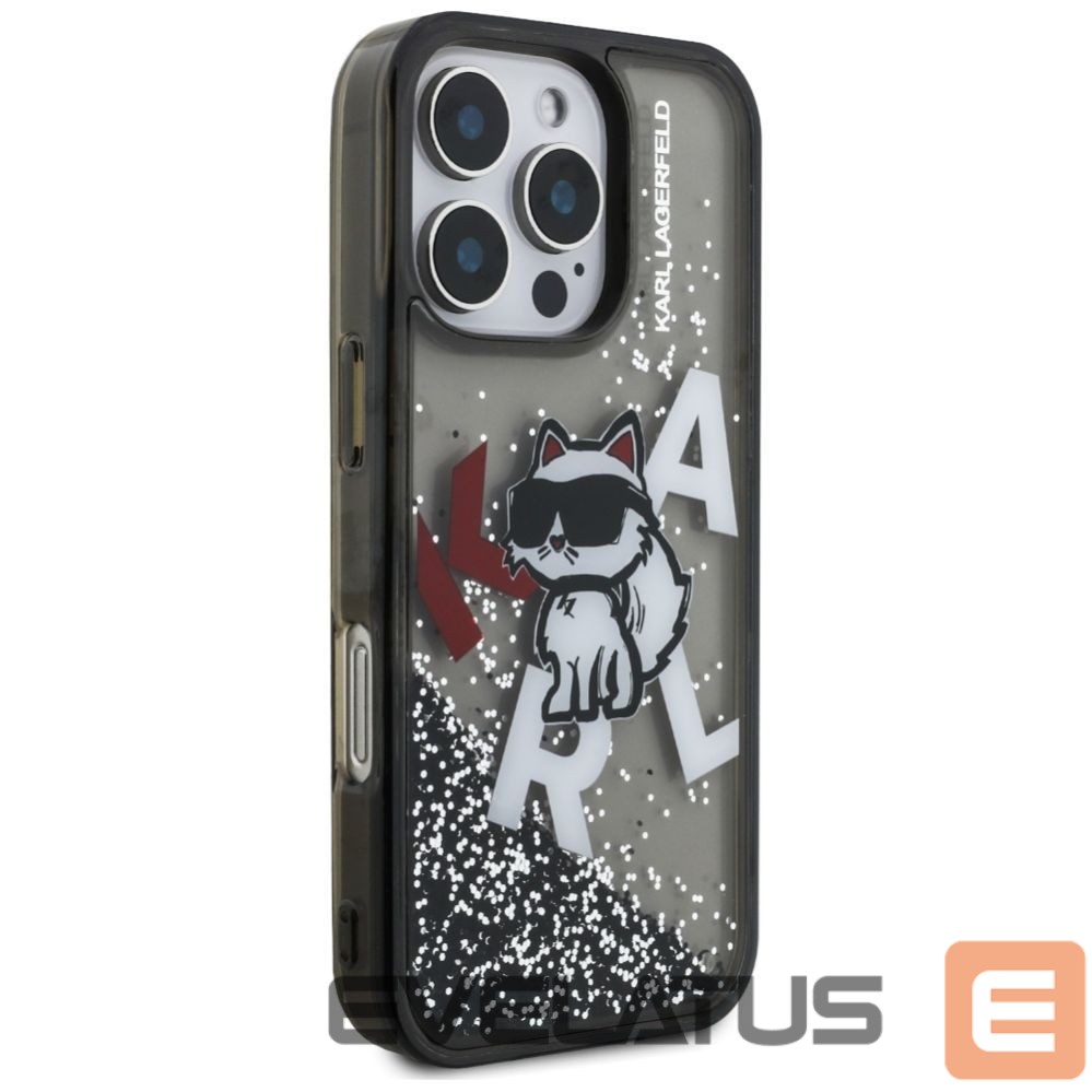 Other goods Karl Lagerfeld Karl Lagerfeld Liquid Glitter Choupette Logo Case for iPhone 16 Pro Max - Black