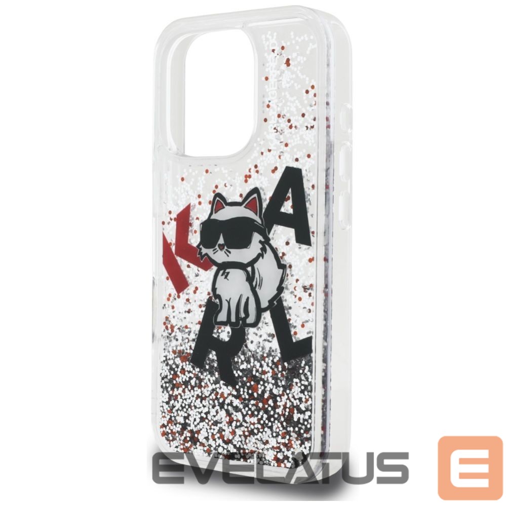 Other goods Karl Lagerfeld Karl Lagerfeld Liquid Glitter Choupette Logo Case for iPhone 16 Pro Max - Clear