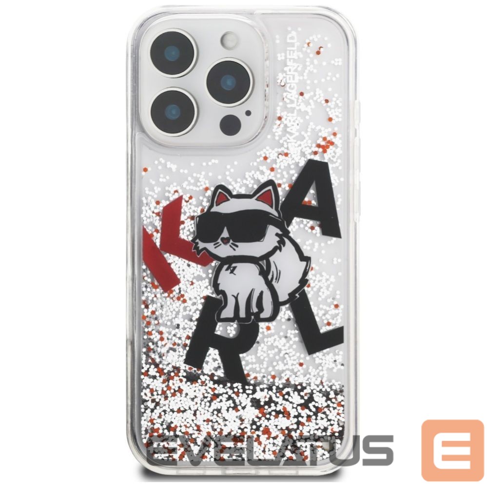 Other goods Karl Lagerfeld Karl Lagerfeld Liquid Glitter Choupette Logo Case for iPhone 16 Pro Max - Clear
