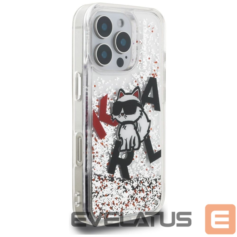 Other goods Karl Lagerfeld Karl Lagerfeld Liquid Glitter Choupette Logo Case for iPhone 16 Pro Max - Clear
