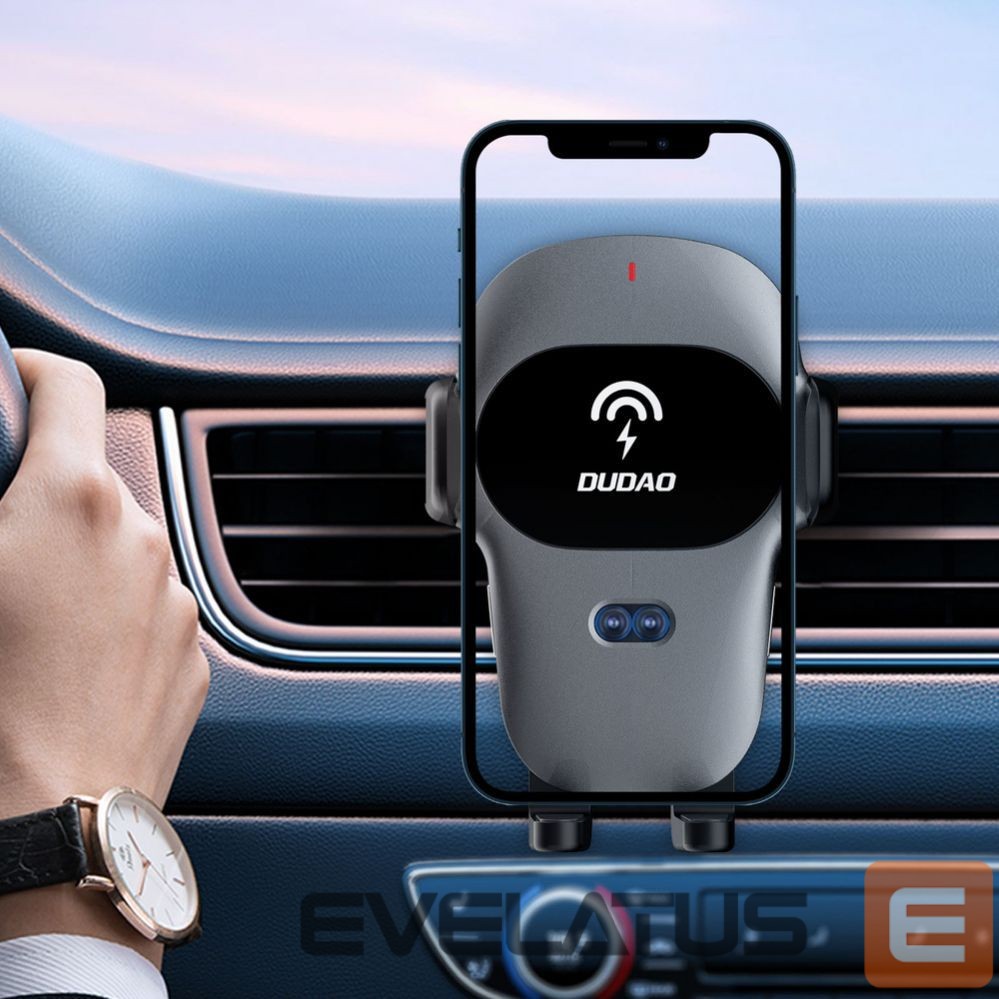 Auto holder Dudao Dudao Automatic Car Holder with Built-in Qi 15W Wireless Charger Gray (F20xs)