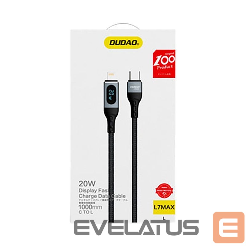 Converter Dudao Dudao USB Type C - Lightning cable fast charging PD 20W 1m black (L7MaxL)
