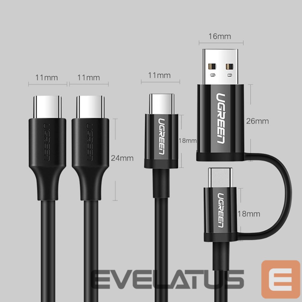 Cable Ugreen Ugreen US286 USB-C - USB-C PD QC 3A 480Mb/s cable 1.5m - black