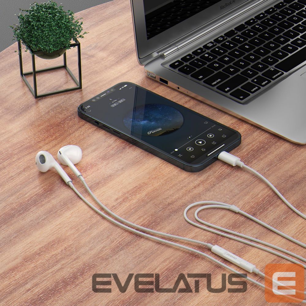 Wired headphones Dudao Dudao in-ear headphones with USB Type-C connector white (X14PROT)