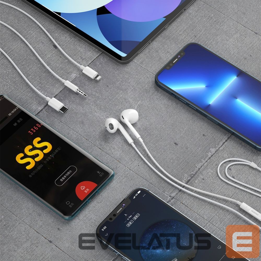 Wired headphones Dudao Dudao in-ear headphones with USB Type-C connector white (X14PROT)