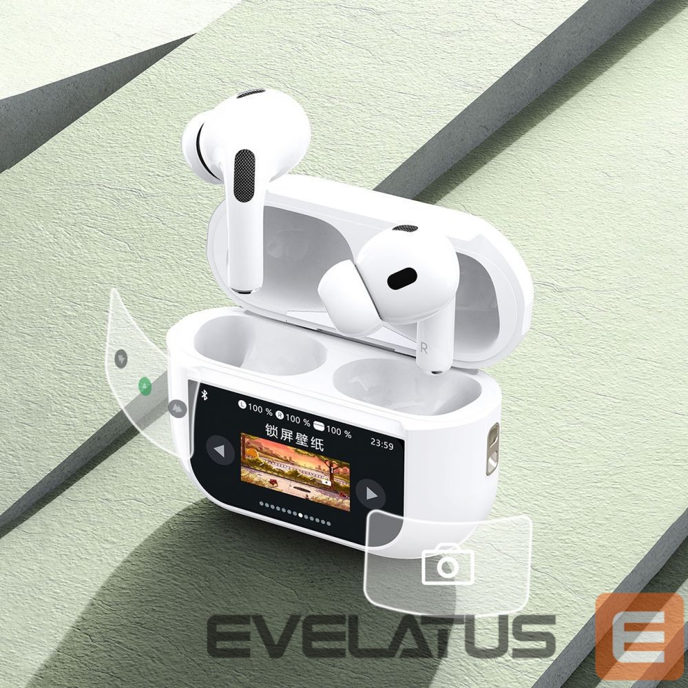 Wireless headphones Dudao Dudao U19 in-ear TWS wireless Bluetooth 5.3 headphones with LED display - white