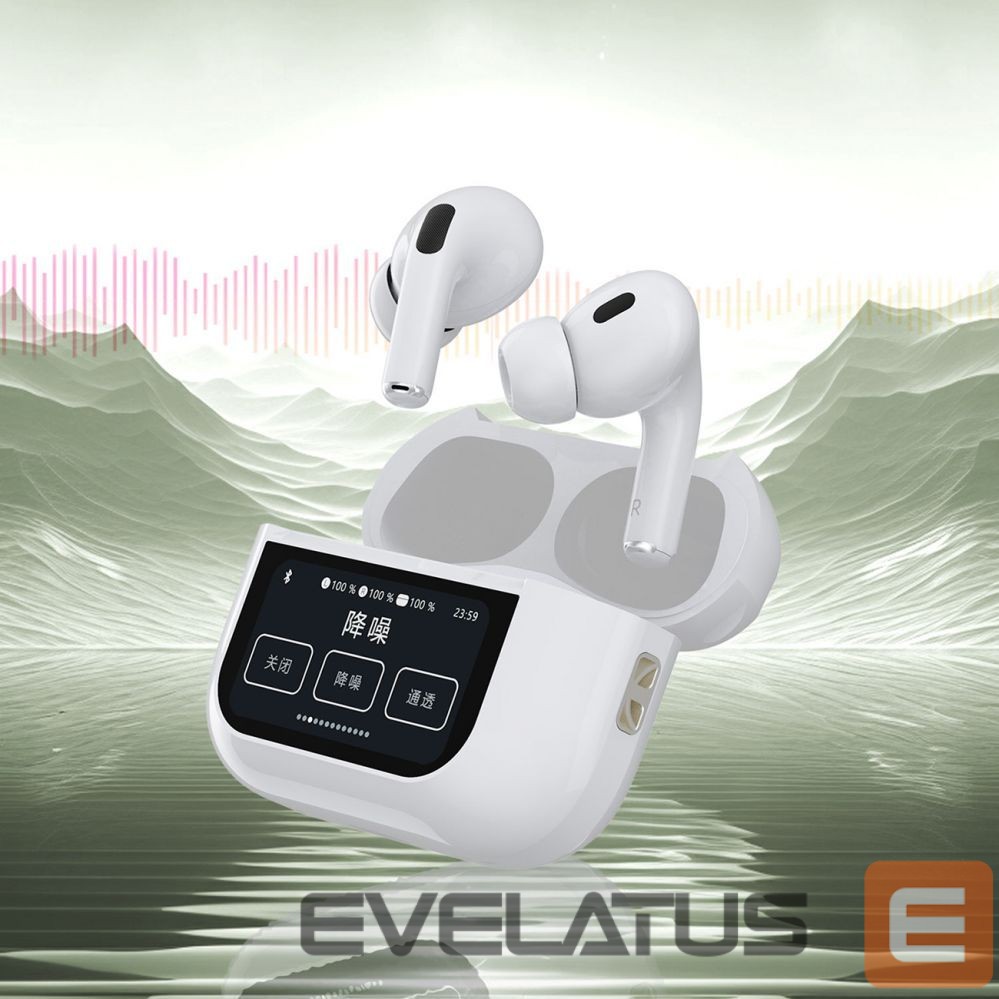 Wireless headphones Dudao Dudao U19 in-ear TWS wireless Bluetooth 5.3 headphones with LED display - white