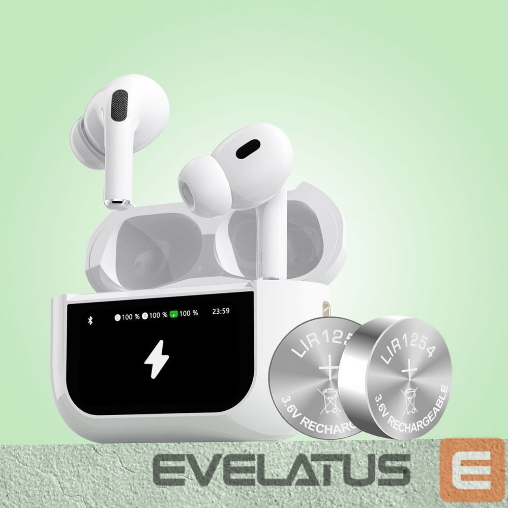 Wireless headphones Dudao Dudao U19 in-ear TWS wireless Bluetooth 5.3 headphones with LED display - white