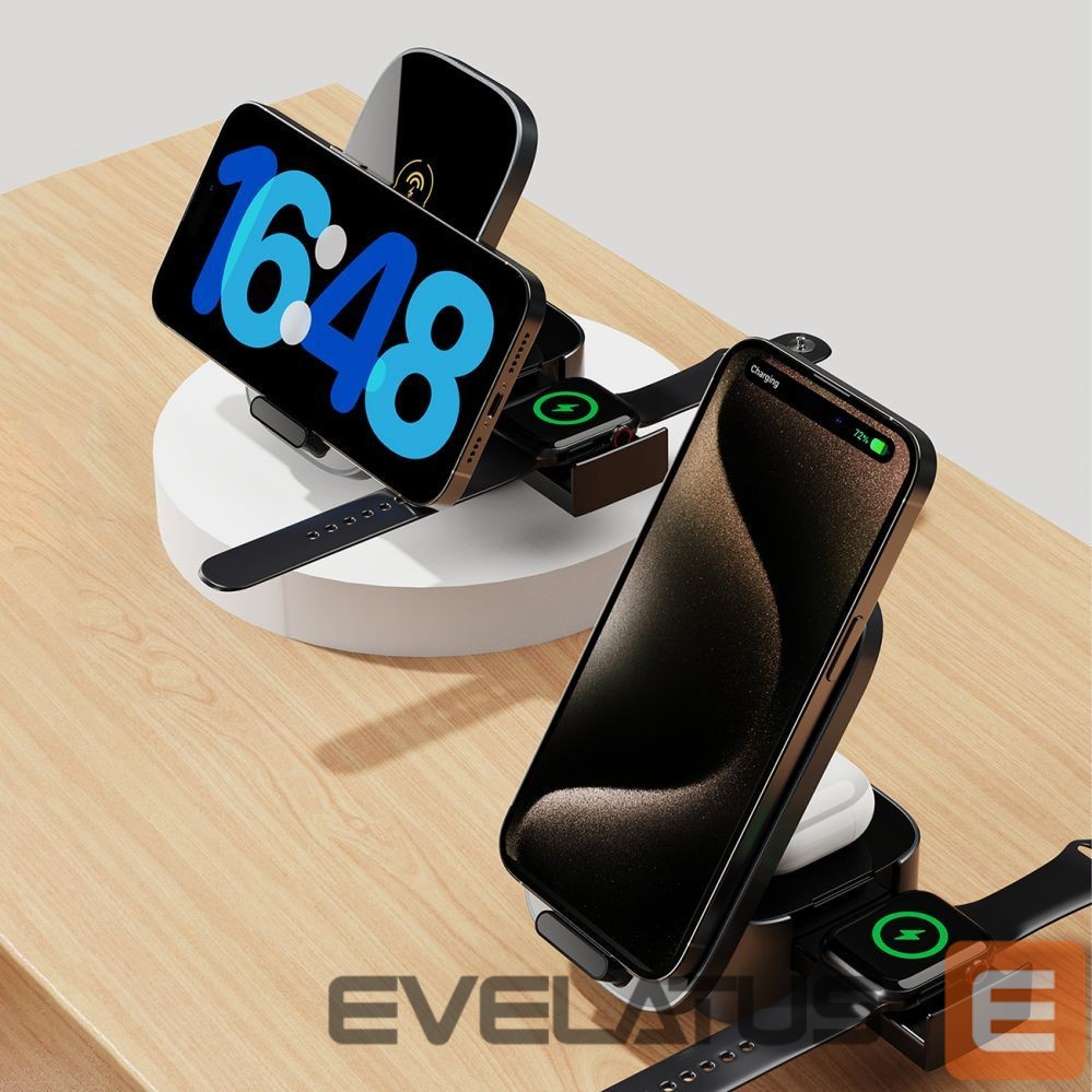 Adapter Dudao Dudao A11Pro+ 15W 3in1 Inductive Charger for Phone/Smartwatch/Headphones - Black