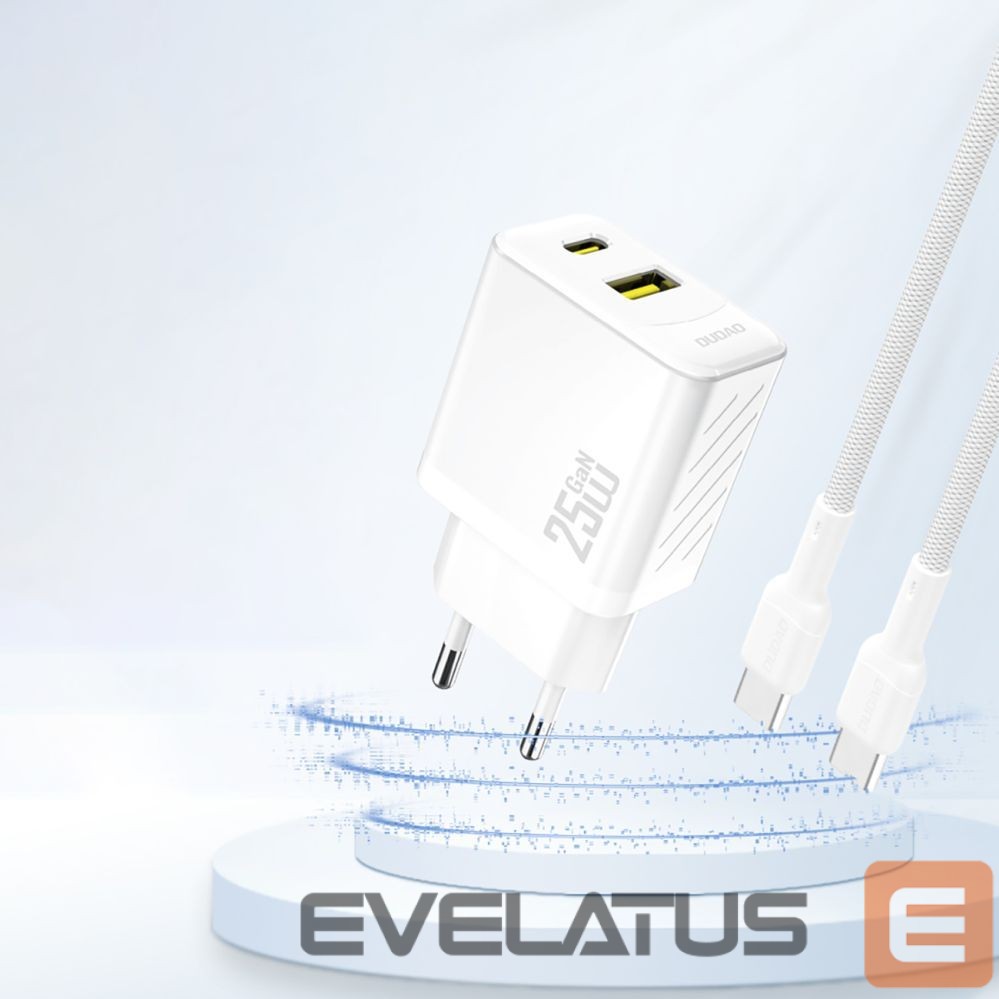 Adapter Dudao Dudao A26T GaN 25W USB-A, USB-C Charger - White