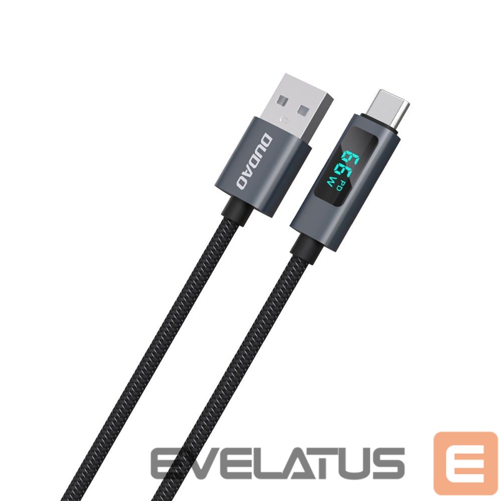 Cable Dudao Dudao L7T USB-A - USB-C 66W Cable with LED Display 1m - Black