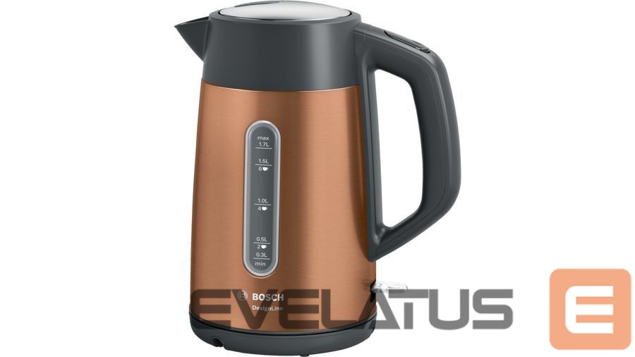 Teapot Bosch Kettle TWK4P439 Electric, 2400 W, 1.7 L, Stainless steel, Copper, 360° rotational base