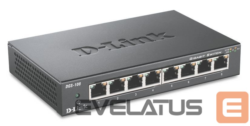 Server - Other Accessories D-link Switch DGS-108/E Unmanaged, Desktop, 1 Gbps (RJ-45) ports quantity 8