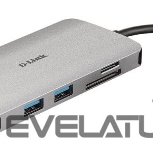 Routers D-link  8-in-1 USB-C Hub with HDMI/Ethernet/Card Reader/Power Delivery DUB-M810	 0.15 m 