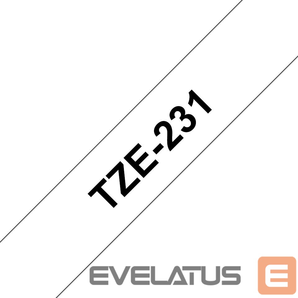 Printer accessories Brother TZ-231 Laminated Tape Black on White, TZe, 8 m, 1.2 cm