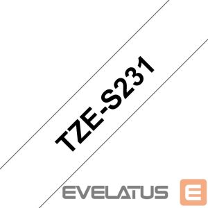 Printer accessories Brother  TZ-S231 Strong Adhesive Laminated Tape Black on White, TZe, 1.2 cm, 8 m 