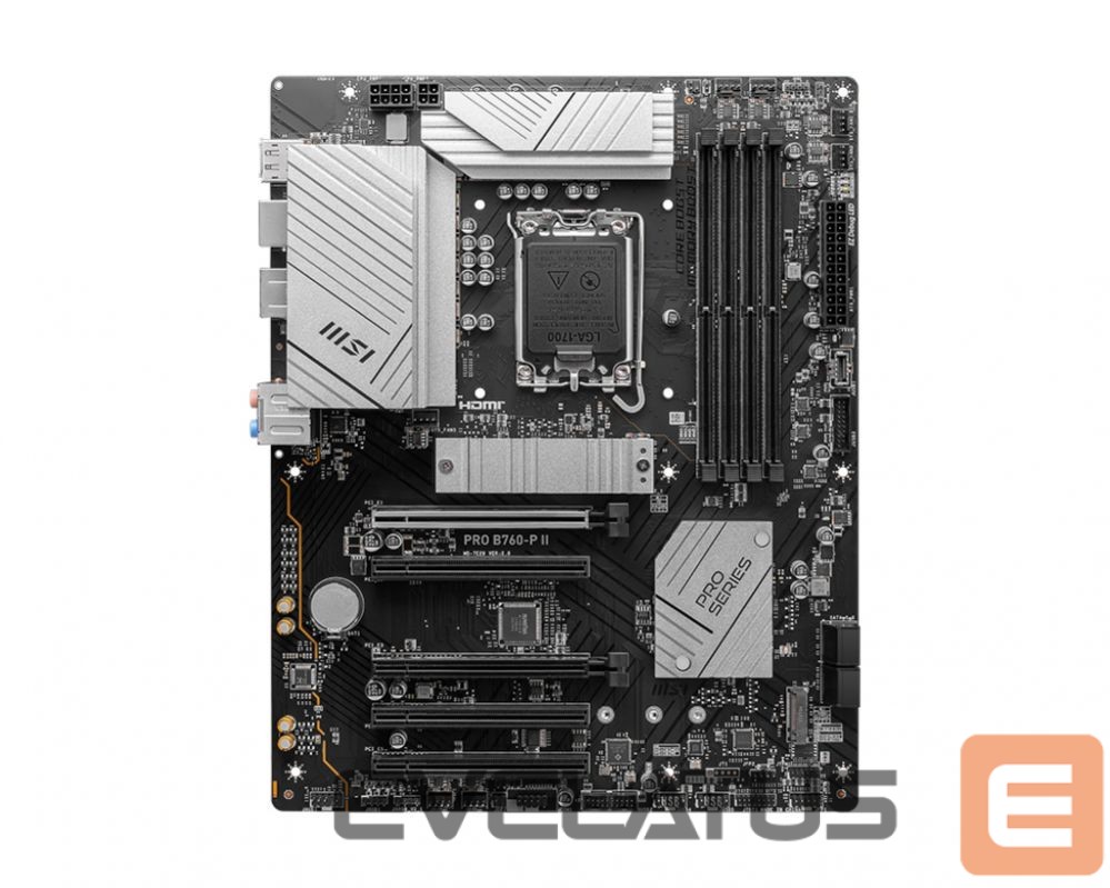 Motherboard for Intel processors MSI PRO B760-P II | Processor family Intel | Processor socket LGA1700 | DDR5 | Number of SATA connectors 4