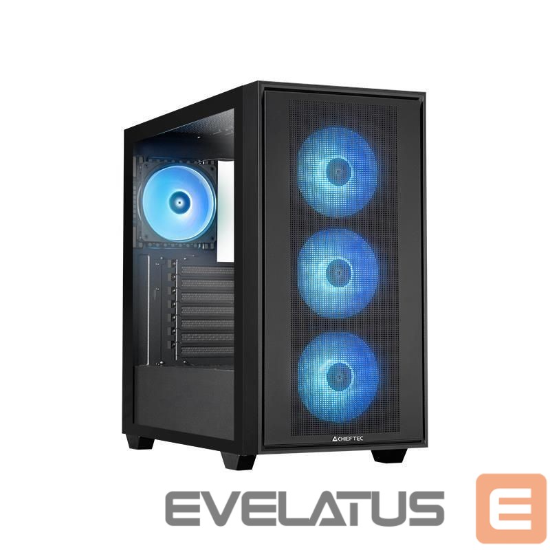 Computer case Chieftec Case||HUNTER 3|MidiTower|Case product features Transparent panel|Not included|ATX|EATX|MicroATX|MiniITX|Colour Black|GS-03B-OP