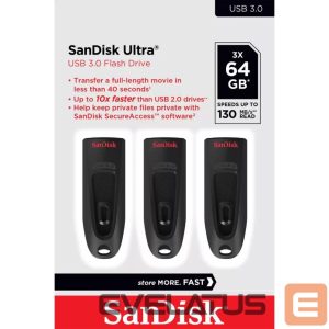 Flash drive SANDISK BY WESTERN DIGITAL  MEMORY DRIVE FLASH USB3 64GB/3PK SDCZ48-064G-G46T 