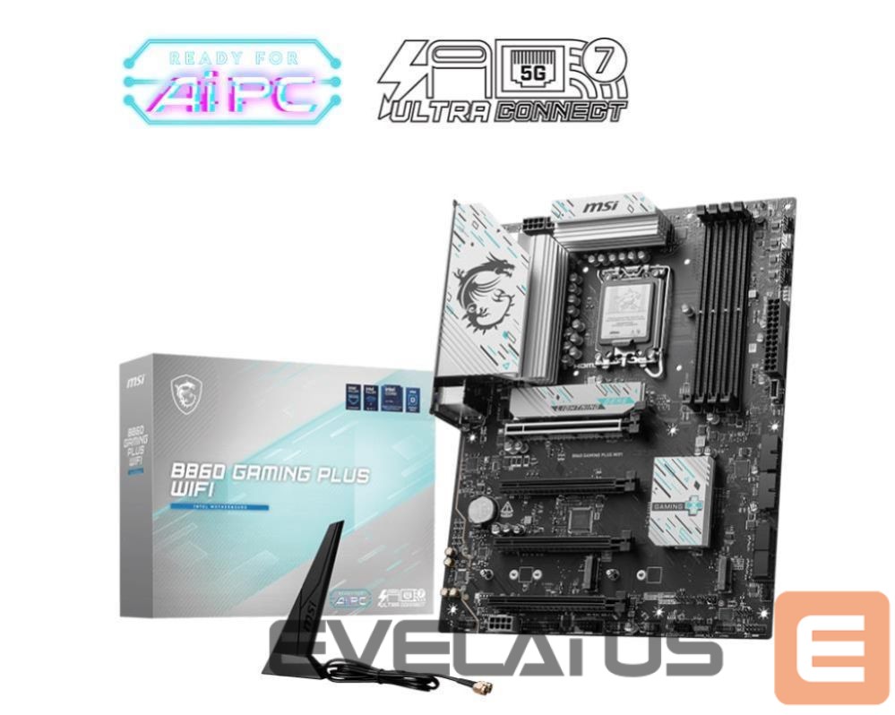 Motherboard for Intel processors MSI Mainboard||Intel B860 Express|LGA1851|Memory DDR5|Memory slots 4|B860GAMINGPLUSWIFI