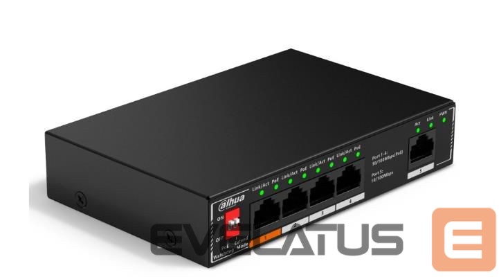 Commutator DAHUA Switch||PoE ports 4|60 Watts|SF1005P