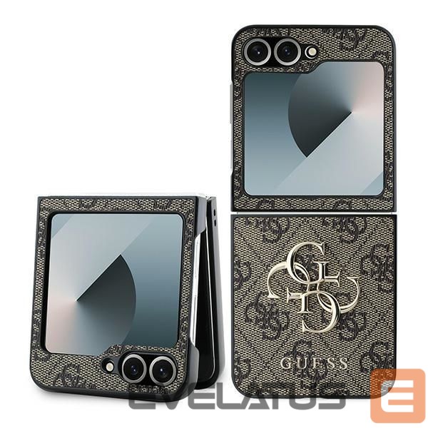 Back panel cover Guess Guess Leather 4G Metal Logo Case for Samsung Galaxy Z Flip 6 - Brown