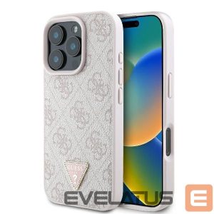 Other Phone Accessory Guess  Guess Leather 4G Triangle Strass MagSafe Case for iPhone 16 Pro Max - Pink 