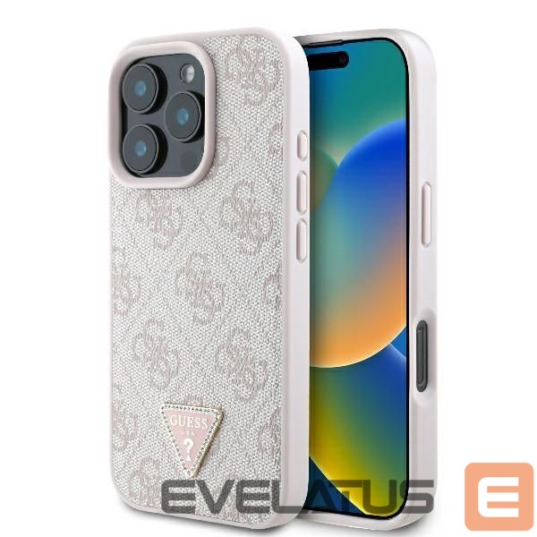 Other Phone Accessory Guess Guess Leather 4G Triangle Strass MagSafe Case for iPhone 16 Pro Max - Pink