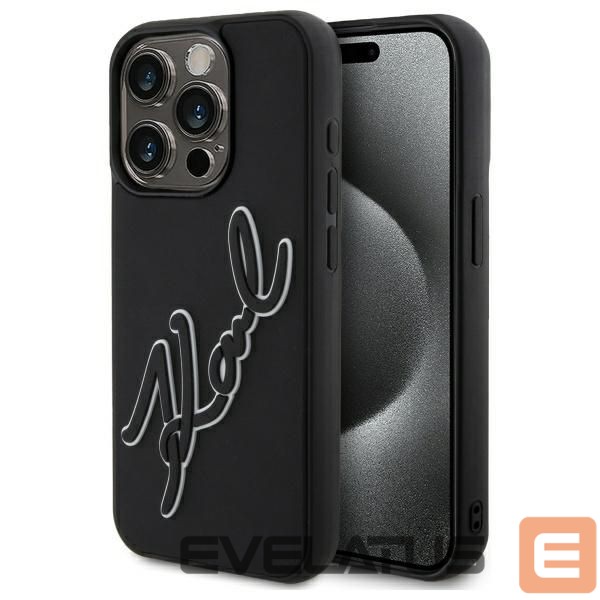 Other goods Karl Lagerfeld Karl Lagerfeld 3D Rubber Signature Case for iPhone 15 Pro Max - Black