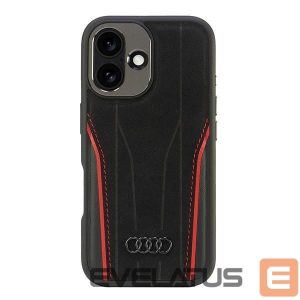 Other goods Audi  Audi Genuine Leather MagSafe iPhone 16 6.1" black-red hardcase AU-TPUPCMIP16-R8/D3-RD 