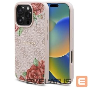 Other goods Guess  Guess GUHMP16LP4ROPEMCP iPhone 16 Pro 6.3" pink/pink hardcase 4G Flowers Print MagSafe 