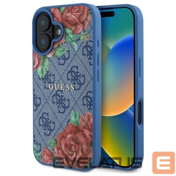 Other goods Guess Guess GUHMP16SP4ROPEMCB iPhone 16 6.1" blue/blue hardcase 4G Flowers Print MagSafe