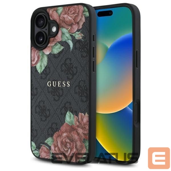 Other goods Guess Guess GUHMP16SP4ROPEMCK iPhone 16 6.1" black/black hardcase 4G Flowers Print MagSafe