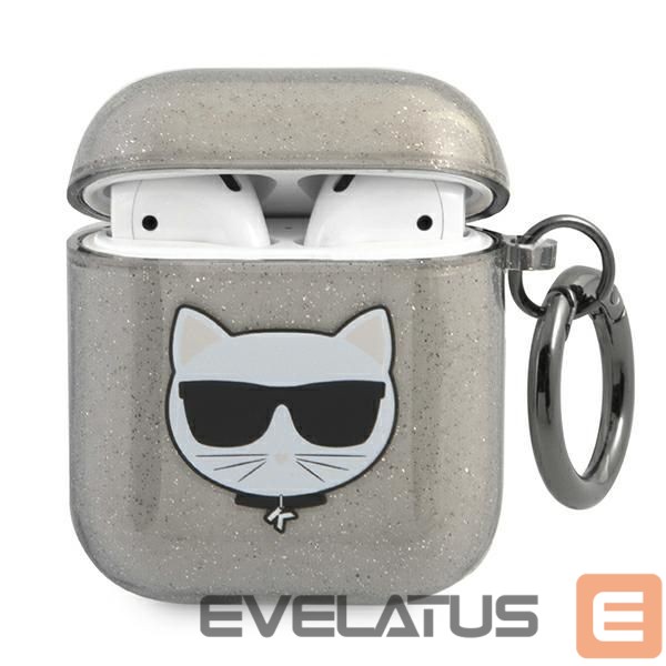Other goods Karl Lagerfeld Karl Lagerfeld KLA2UCHGK AirPods 1/2 cover black/black Glitter Choupette