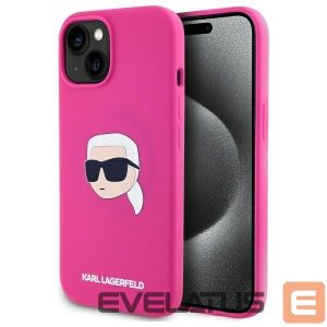 Other goods Karl Lagerfeld  Karl Lagerfeld KLHMP15SSKHPPLF iPhone 15 6.1" fuchsia/fuschia hardcase Silicone Karl Head Print MagSafe 