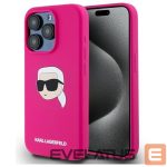 Back panel cover Karl Lagerfeld  Karl Lagerfeld KLHMP15XSKHPPLF iPhone 15 Pro Max 6.7" fuchsia/fuschia hardcase Silicone Karl Head Print MagSafe 