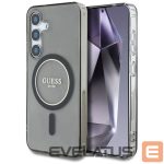 Back panel cover Guess  Guess Glitter Circle Classic Logo MagSafe case for Samsung Galaxy S25 - black 